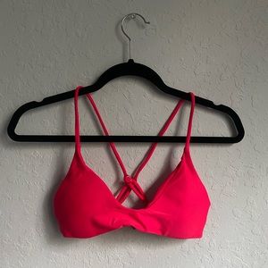 red swim top